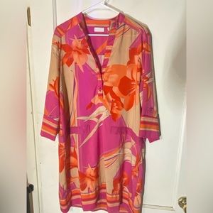 New York and Company Orange and Pink patterned dress